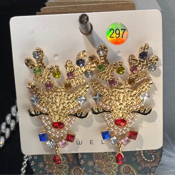 Glitzy Reindeer Earrings - Picture 4 of 4